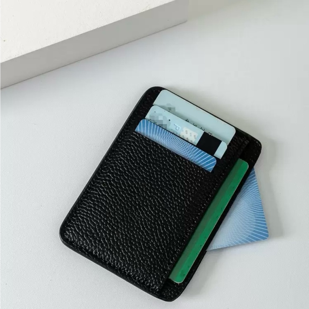 Men’s/Women’s Textured Cash And Credit Card Holder - Black 6 Slots